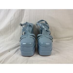 ASOS DESIGN Peyton Fisherman Platform Heeled Shoes in Blue